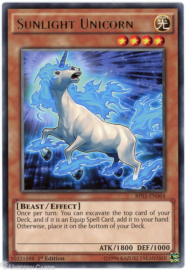 BP03-EN064 Sunlight Unicorn : Shatterfoil Rare 1st Edition Mint YuGiOh Card