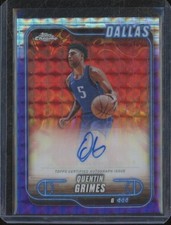 2024-25 Topps Chrome QUENTIN GRIMES Auto Purple Geometric Refractor JA119