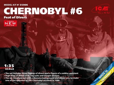 ICM 35906 1:35 Chernobyl #6 Feat of Divers Figures Plastic Model Kit (Set of 4)