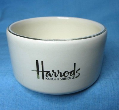 Harrods Knightsbridge Ceramic Dish / Ramekin w/gold trim   Made in England 3.75''