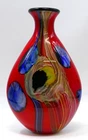 Vtg Salvadore Studio Murano Art Glass Vase Multicolor Cased Glass ~ Italy - 18"