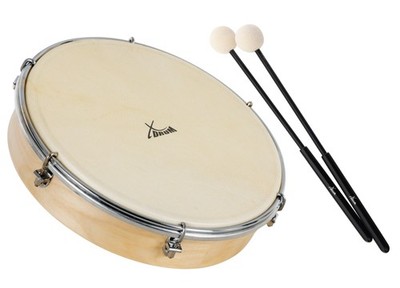 10'' Hand Trommel Rahmentrommel Frame Drum Percussion Tamburin Natur Schläger