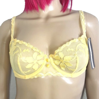 Simone Perele Flower Damen Halbschalen Tüll BH mit Bügel 75 C 34 14J330 216 Gelb