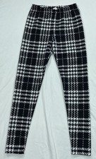 SHEIN Leggings Girls 11-12Y Black and White Plaid Tapered Leg. Preowned