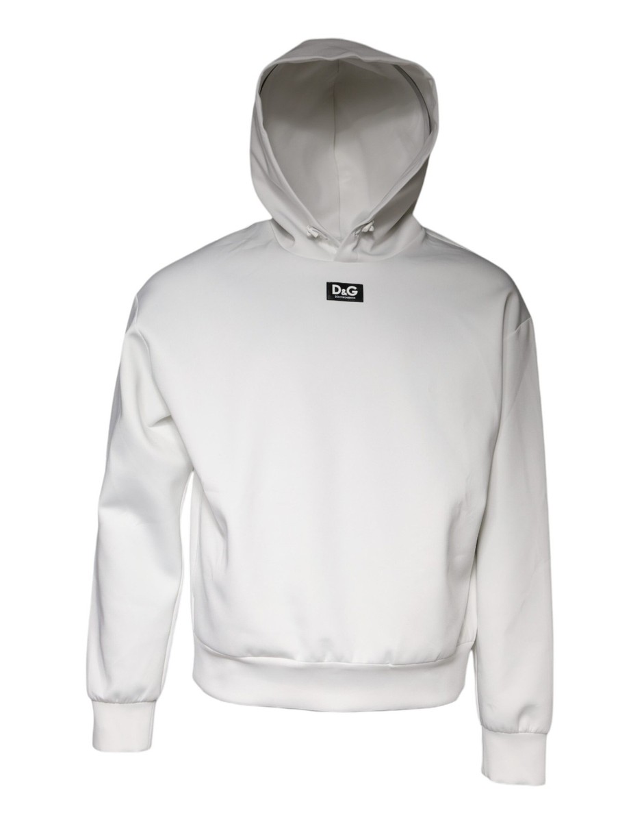 DOLCE&GABBANA 黒と白のフード付きセーター DOLCE & GABBANA Jacket Black White Stripes Hooded Puffer