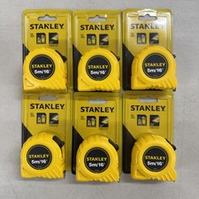 Stanley 30-496 Tape Measure 5m/16ft Tru-Zero Hook Durable Blade- 6 Pack