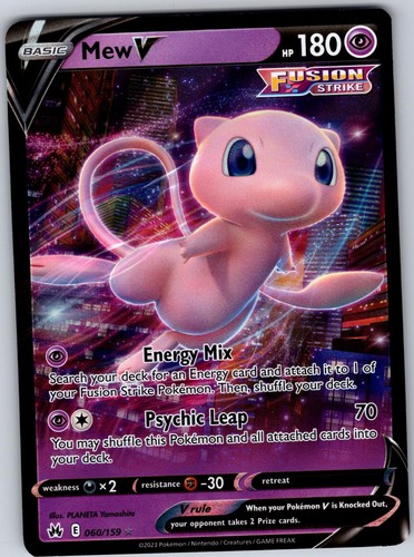 Mew V 060/159 Holo Ultra Rare Crown Zenith Pokemon Near Mint