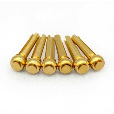 6 Pack Guitar Strings Fixed Brass Pins Bridge Nail Cone Parts For Folk Guitar
