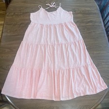 Old Navy Womens XL Peachy Pink Tiered Knit Cami Sleeveless Midi Sun Swing Dress