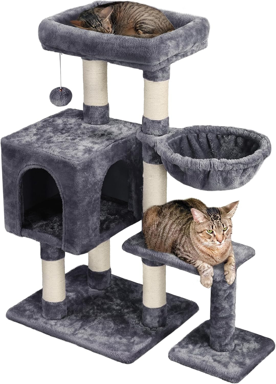 Albero Tiragraffi per Gattini 80cm | Gioco in Sisal e Peluche Morbido