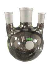 CHEMGLASS 2000mL 2L Vertical 3-Neck Round Bottom Flask 45/50 24/40 CG-1522-12