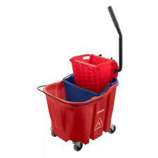 8.75 Gal. Red Polypropylene Mop Bucket Combo with Wringer and Soiled Water Inser