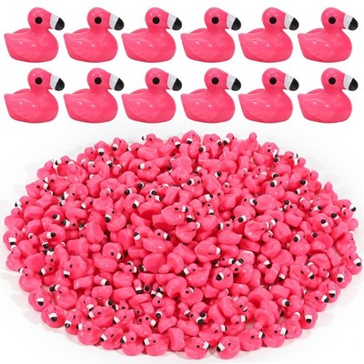 100 Pcs Mini Resin Flamingo Ducks, Pink Flamingo Figurine Tiny Animal Figures...
