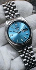 Vintage Seiko 5  Automatic Watch Sky Bue dial 7009  Day/Date @Japan
