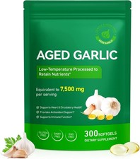 GMOLARSUSCO Aged Garlic Extract 7500mg Odorless Softgels for Heart Immune Suppor