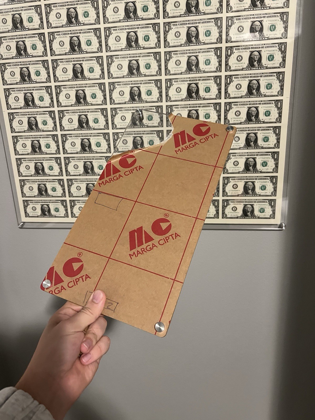 Wall DISPLAY Set For 16 Uncut US Currency Bills With Hardware only no ...