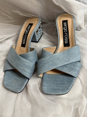 Sergio Rossi Tacco Denim Heal Sandal Size 37(7)