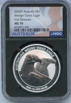 2026 Australia Wedge-Tailed Eagle 1 Oz Silver NGC MS70 $1 Coin