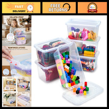 6 Quart Stackable Clear Plastic Storage Bins with Lids - 6 Pack for Toys, Crafts