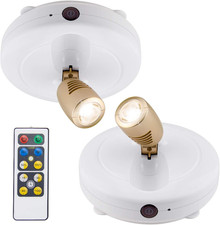 Spotlight Battery Operated, LED Puck Light, Dimmable Uplight with Remote, Sti...