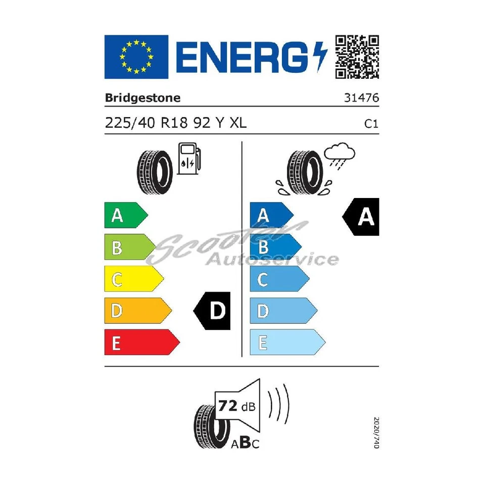 1x 225/40R18 92Y Sommerreifen Bridgestone Potenza Sport MFS XL | 39436 - Bild 2 von 4