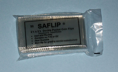 FIFTY (50) 2.5 X 2.5 SAFLIP BRAND ARCHIVAL QUALITY SAFLIPS - VINYL FREE FLIPS