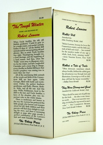 THE TOUGH WINTER Robert Lawson 1954 First Edition 1st Printing HBDJ Near Fine L1 - Picture 8 of 10