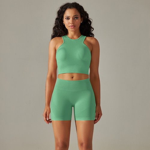 Women's Buttery Soft Workout Set 2 Piece Seamless Biker Shorts Gym Yoga Outfits - Picture 83 of 106