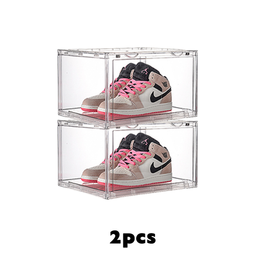 20X Premium Sneaker Display Shoe Box Storage Clear Acrylic Boxes Side Stackable - Picture 10 of 14