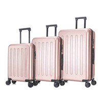 Trolley Koffer Reise Travel Kofferset Rosengold 4 Rollen & Tsa Hartschalenkoffer