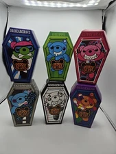 New Complete Set Of 6 Deddy Bears 5" Coffin Plush Series 3 - See Description 