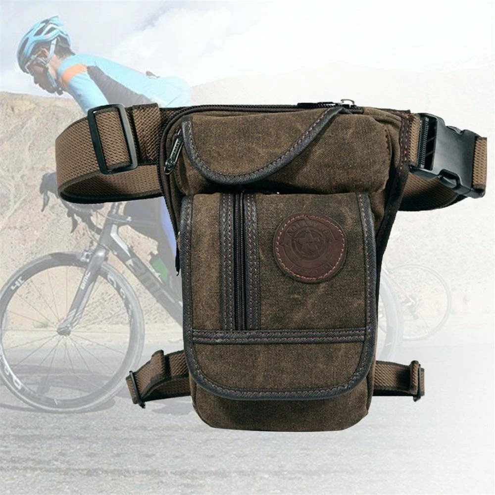 Canvas drop top leg bag