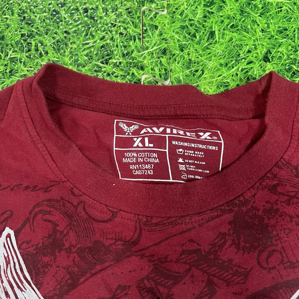 Avirex Y2k All Over Print Jewel Stones Tattoo Hardy Affliction Sz XL 24x32 - Image 4 of 4