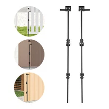 Black Heavy Duty Gate Latches Bolt Drop Rod for Gate Iron Double Gate Latches