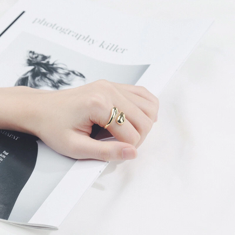 925 Placcato Argento Acqua Goccia Fidanzamento Bling Cuore Donna Anello Gift - Immagine 2 di 2