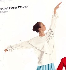 NWT Praise Liturgical Shawl Collar long Sleeve top White Ladies 3x Knit