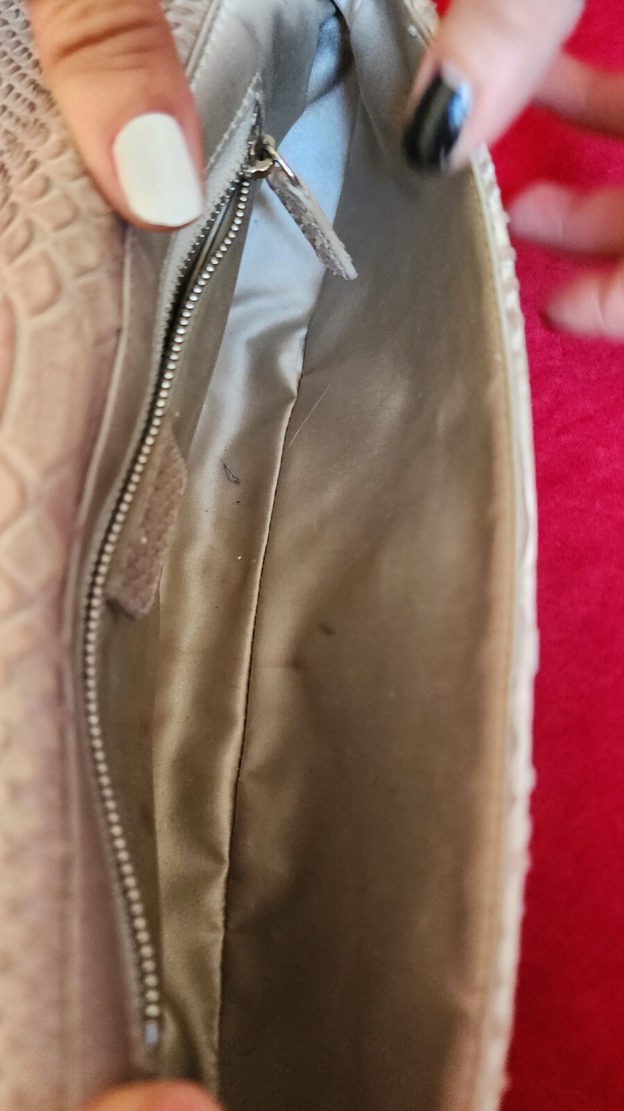 Vintage Dior Light Grey Python Saddle Clutch Bag - image 6