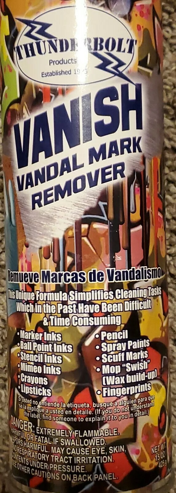 Sprayway Gel Vandal Graffiti Mark Remover 15 oz SW880 Spray Paint