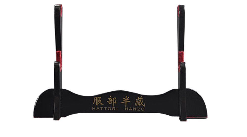 Kill Bill Black Piano Lacquered Wood Sword Stand, Double Tier, Sword Display
