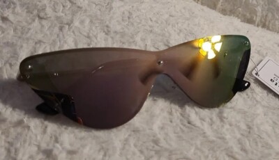 Jamie Foxx PRIVE REVAUX SUNGLASSES Silver purple Polarized Cat eye Shield 87584