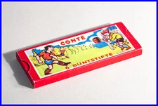 1955 J. CONTÉ Box with 6 colored pencils for children / soccer