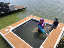 Durable Non Slip Inflatable Floating Dock Platform Mesh for Yacht Boat Water Fun