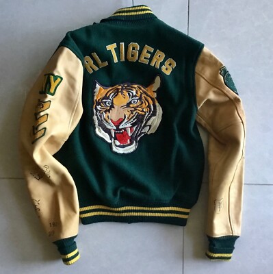 Polo Ralph Lauren P Wing Tiger Letterman Varsity Leather Polo Ralph Lauren P Wing Tiger Letterman Varsity Leather