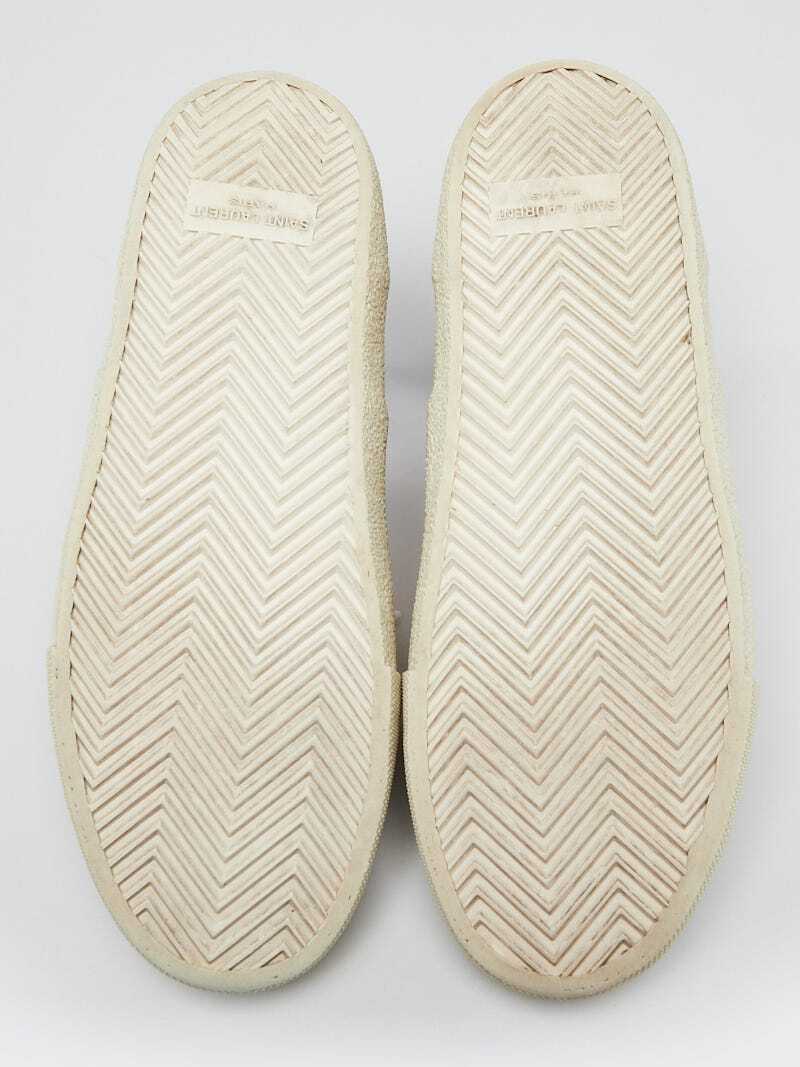 Yves Saint Laurent Orange Canvas Palm Tree Sneakers Size 6.5