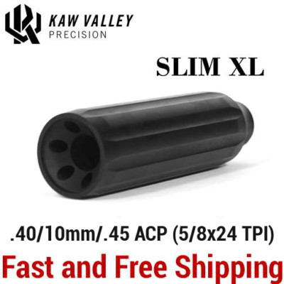 Kaw Valley Precision XL Extra Long Slim .40/ 45 ACP/ 10mm Linear Comp 5/8x24 TPI