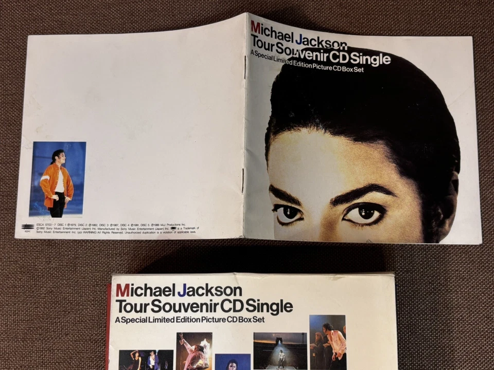 MICHAEL JACKSON Tour Souvenir CD Single JAPAN-ONLY 5 x 5" CD BOX SET ESCA-5703~7 - Image 3 of 4