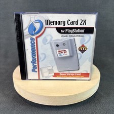 PlayStation 1 - Performance Memory Card 2x Lot of 2 - Complete/CIB - Tested