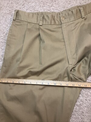 Bills Khakis Men's Tan Solid Cotton Khaki Pants 36 x 29 Pleated