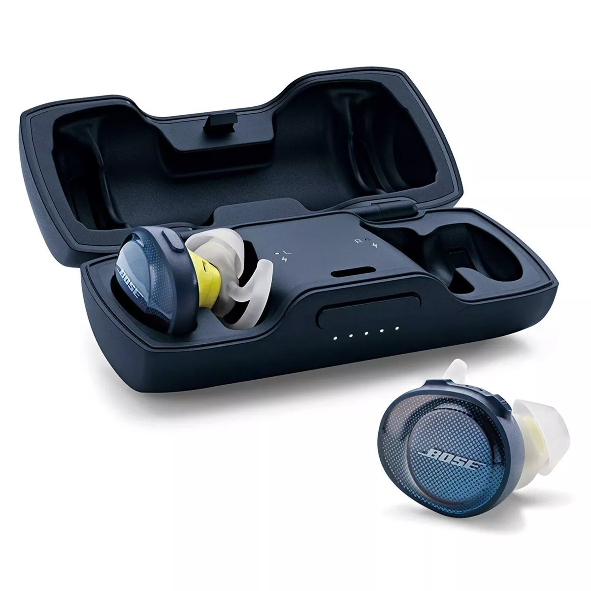 Bose SoundSport Free Wireless Earbuds Headphones Midnight Blue/Citron Yellow