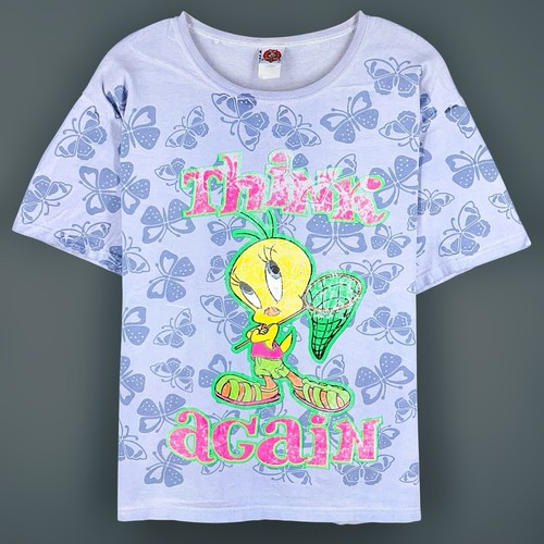 Womens Vintage Tweety Graphic T Shirt 3XL "Think Again"